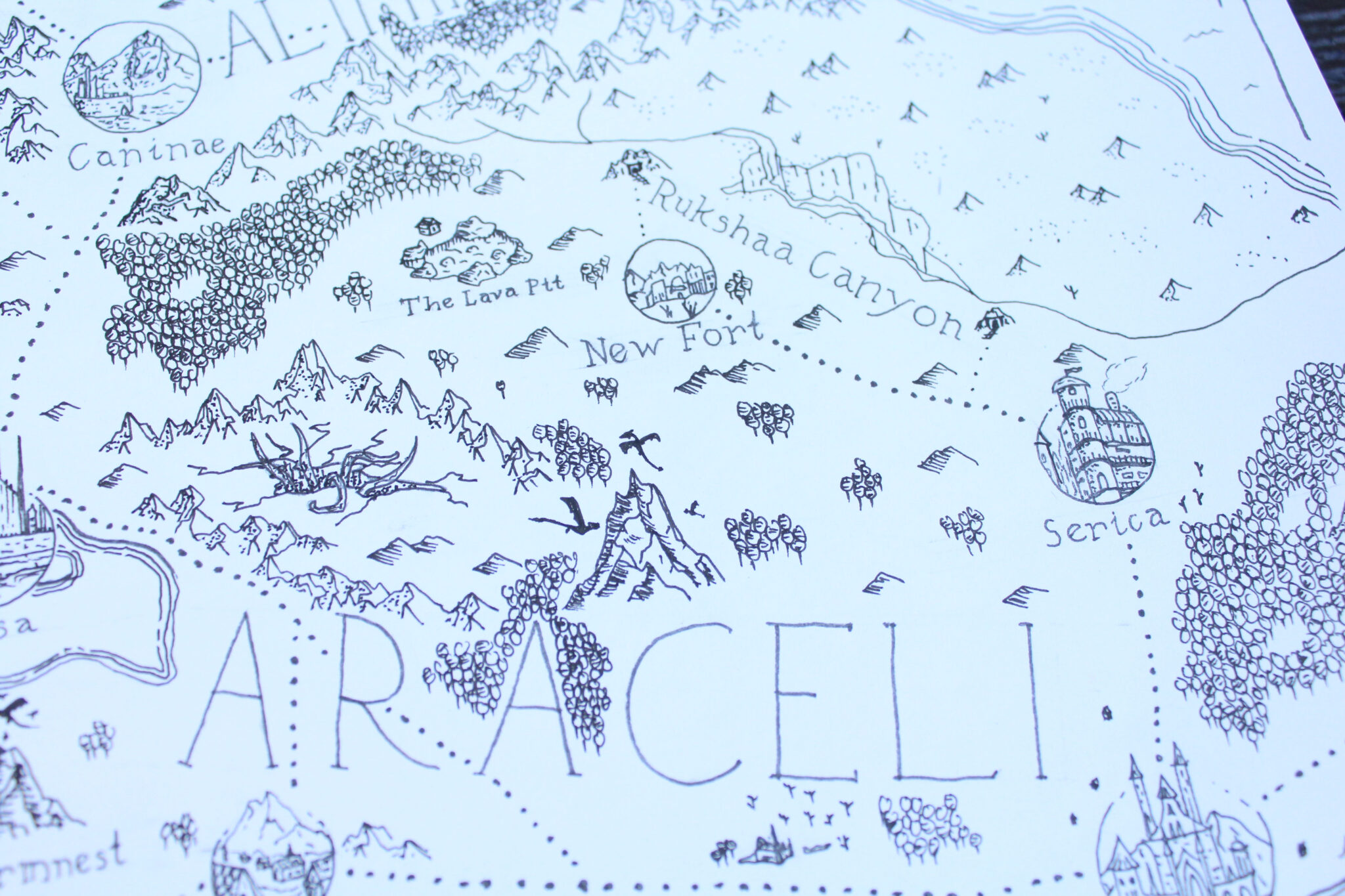 Fictional Map Colorable Fantasy Map Coloring Book - Ethan Ré Graham Fantasy Maps
